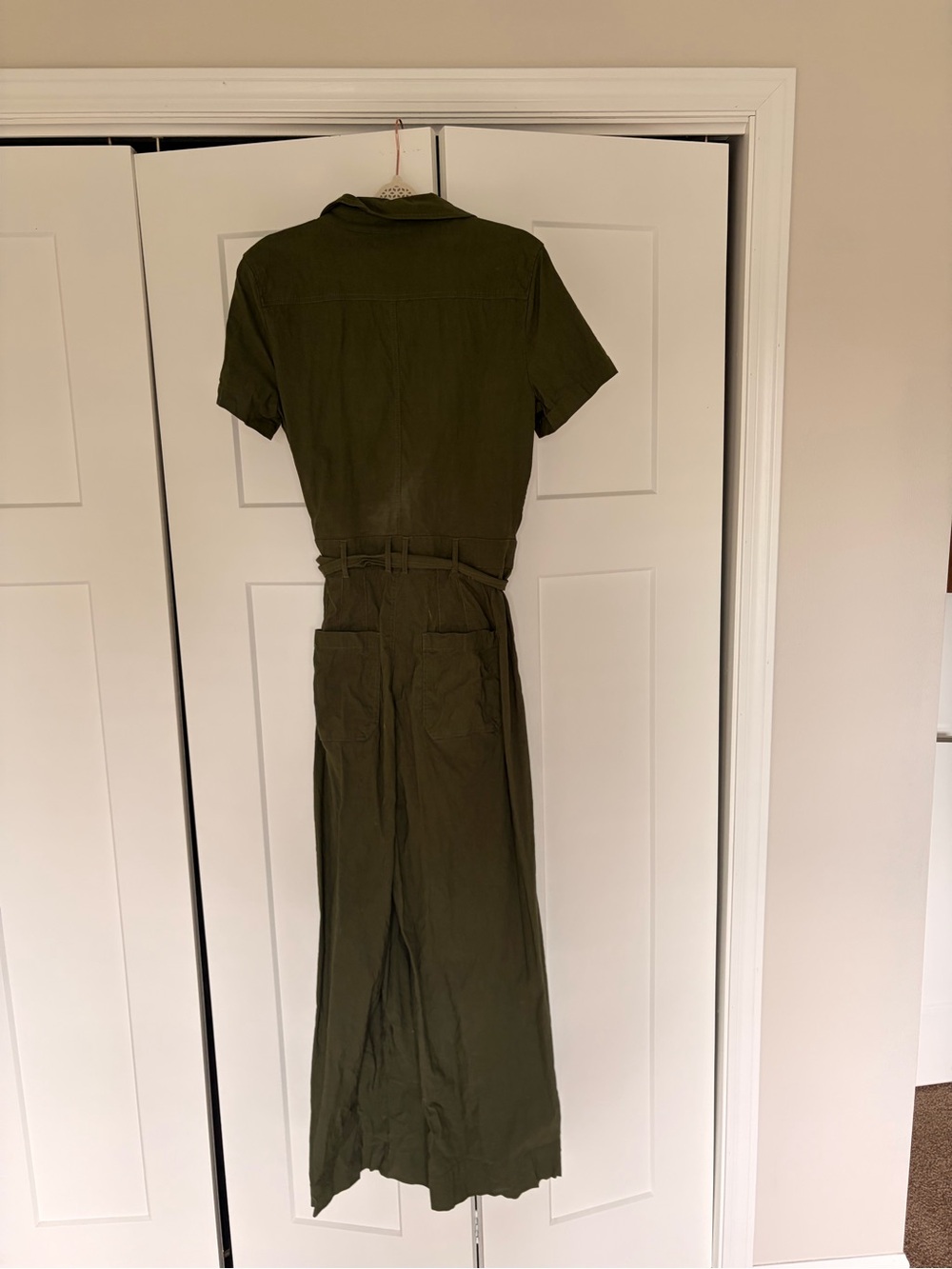 Anthropologie Olive Green Tall Utility Jumpsuit - Picture 3 of 4